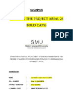 (Title of The Project Arial 26 Bold Caps) : Synopsis