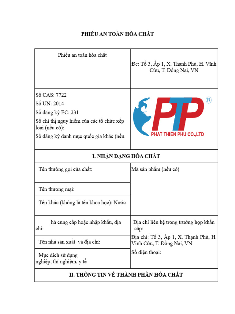 MSDS H2o2 | PDF