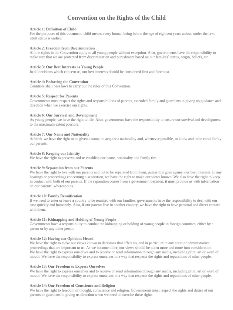 Rights of the Child Explained | PDF | Sexual Slavery | Human Trafficking