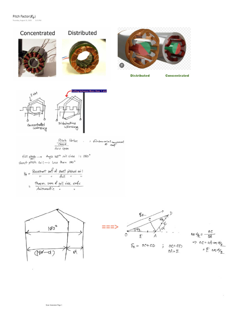 Understanding Pitch Factor in Sync Generators | PDF