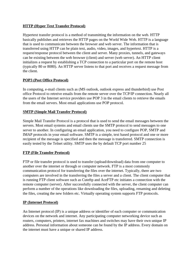 HTTP Protocol and Default Ports | PDF | File Transfer Protocol | Port ...