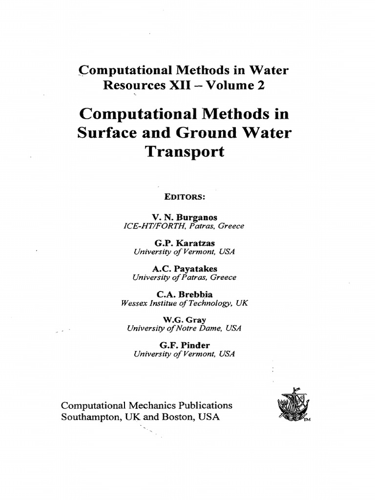 Advances in Computational Water Methods | PDF | Finite Element Method ...
