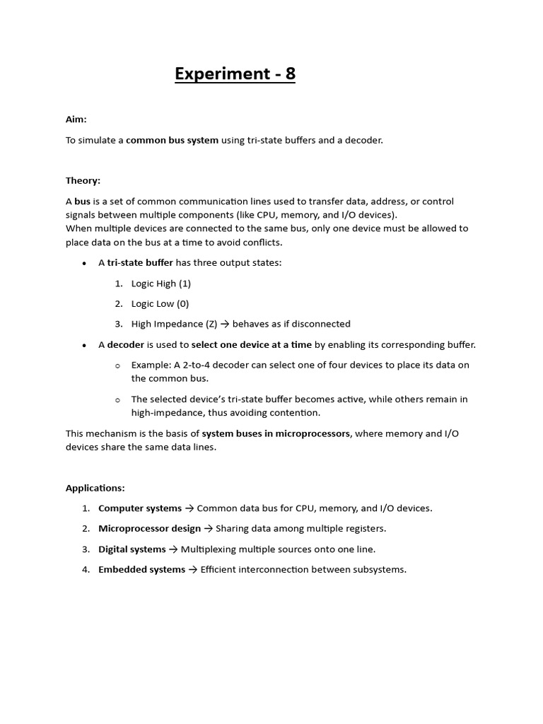 Experiment 8 Architecture | PDF | Input/Output | Central Processing Unit