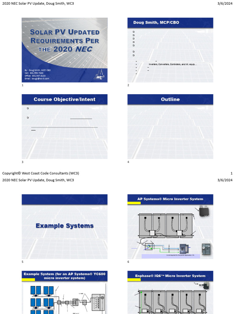 NEC Solar PV Code Requirements Thursday PM | PDF | Photovoltaic System ...