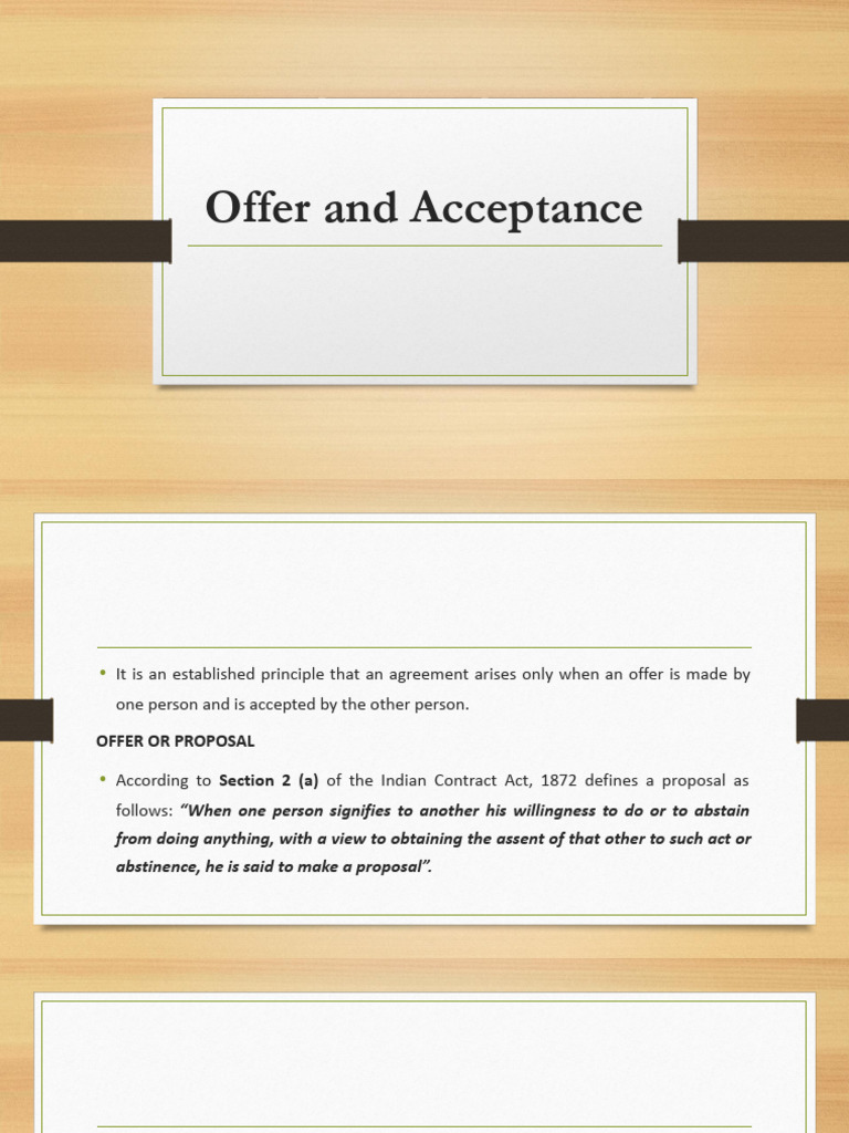 Understanding Offer and Acceptance in Contracts | PDF | Offer And ...