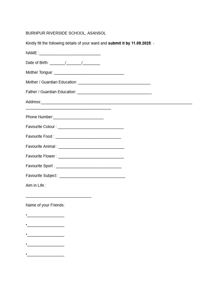 Details Fill Up | PDF