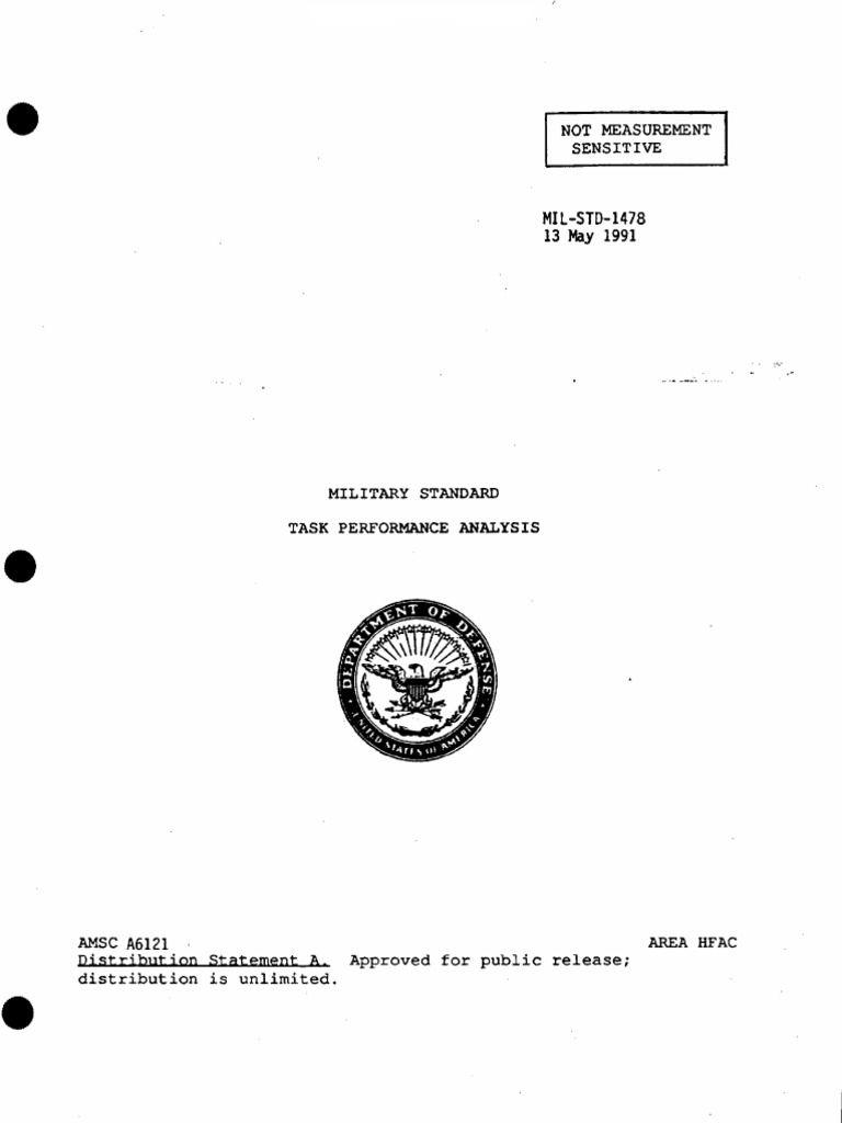 Military Task Performance Analysis Standard | PDF | Specification ...
