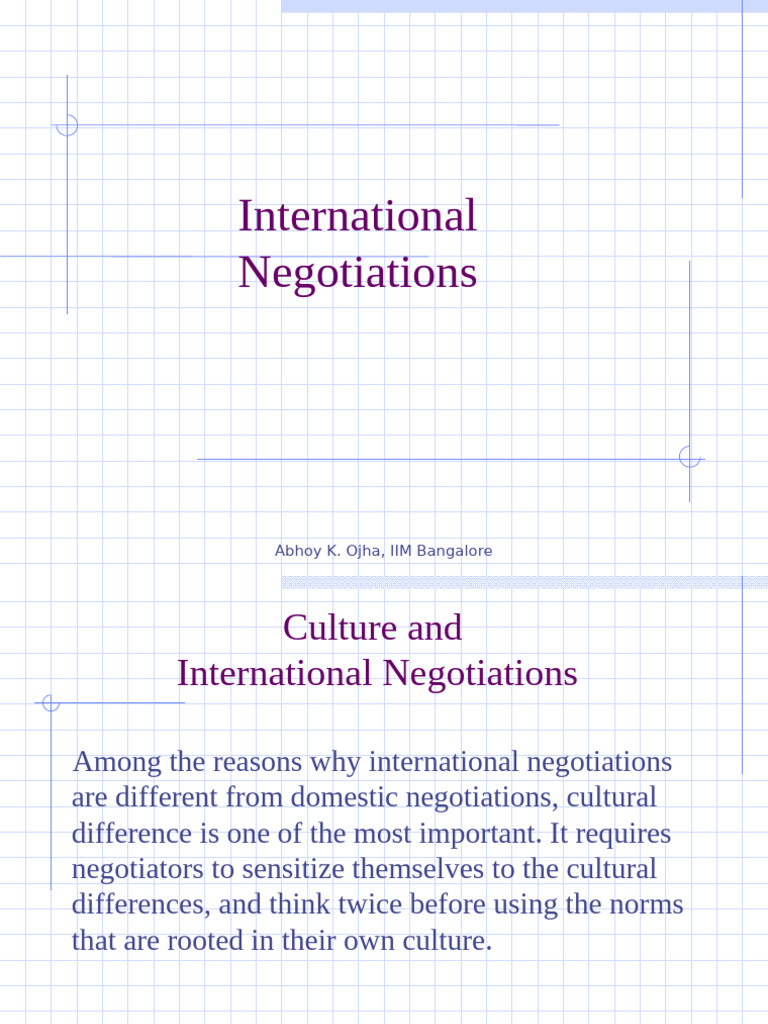 International Negotiations | PDF | Negotiation | Nonverbal Communication