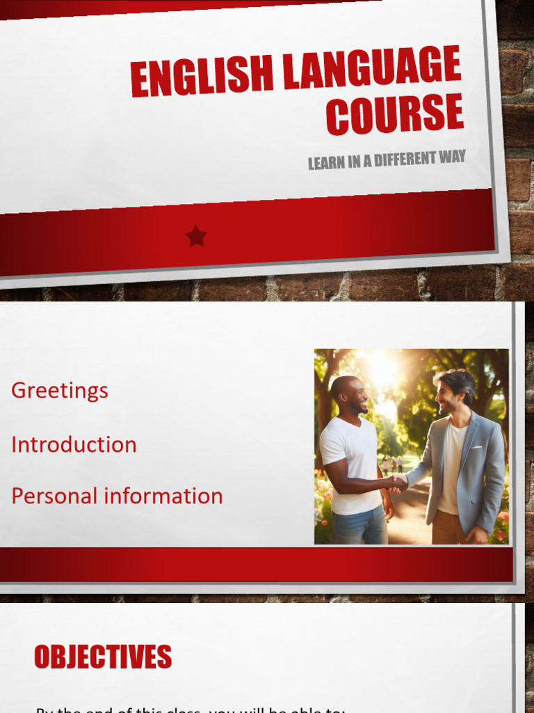 English Greetings and Self-Introduction Guide | PDF | Verb | Subject ...