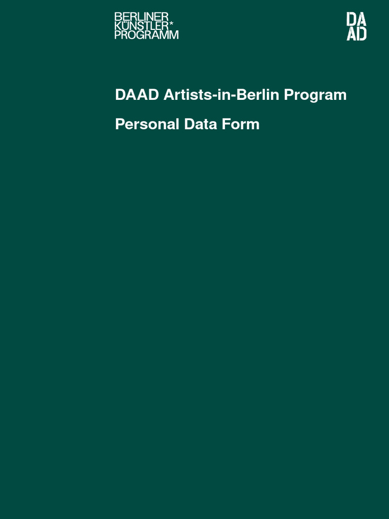 DAAD Artists-in-Berlin Application Form | PDF
