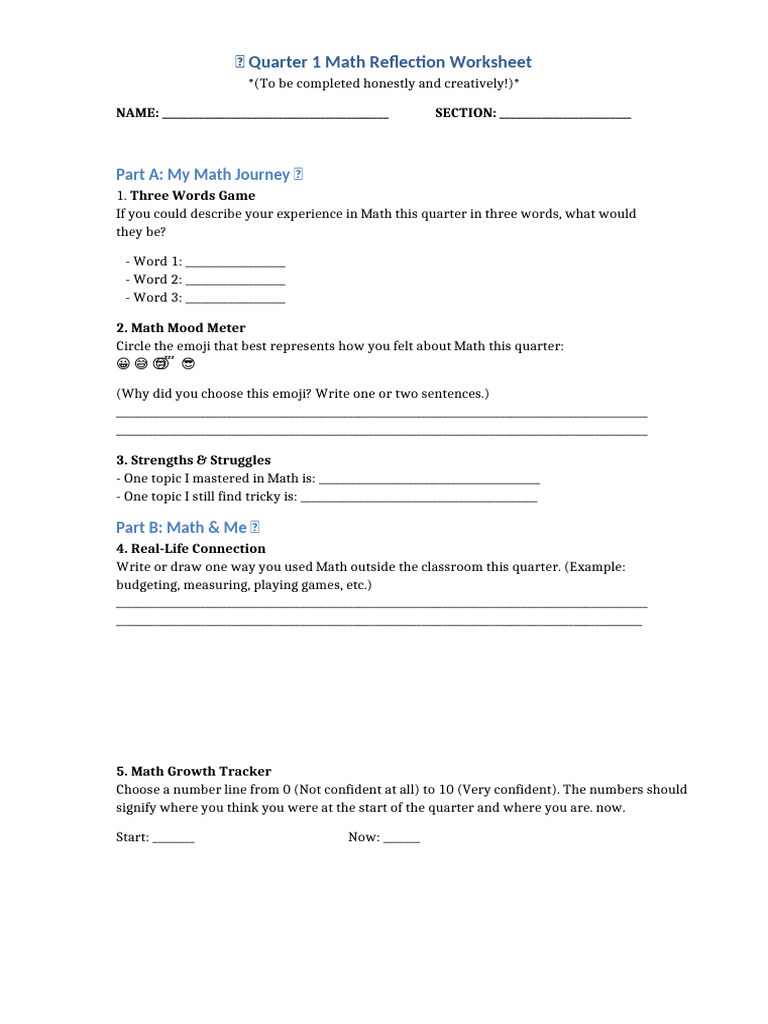 Grade7 Math Reflection Quarter1-1 | PDF | Chess Openings | Chess Theory
