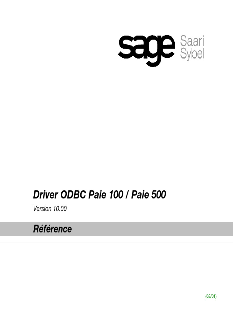 Driver ODBC Paie 100/500 - Documentation | PDF | Microsoft Access ...