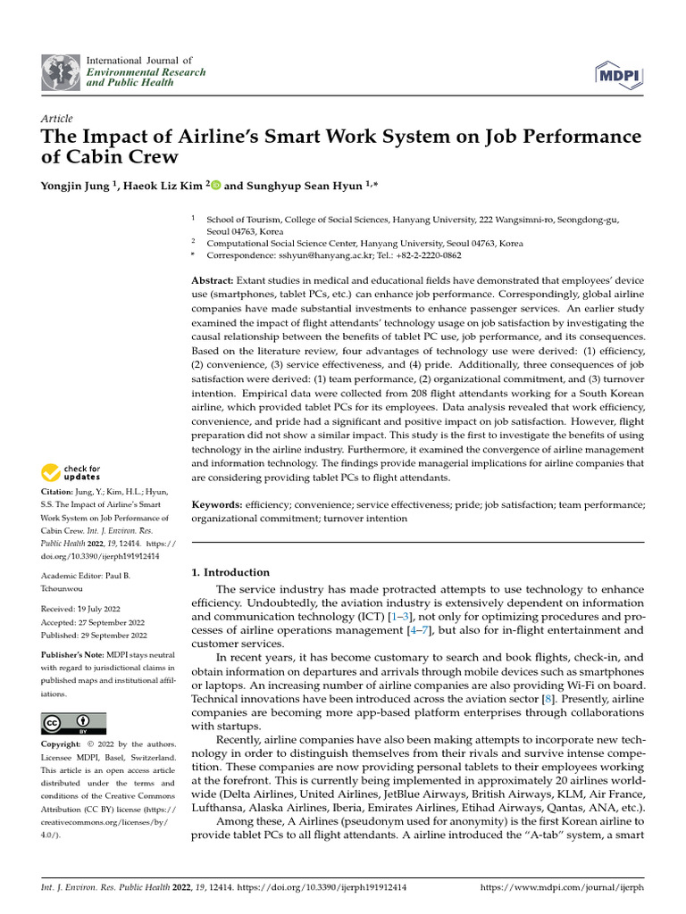 The Impact of Airlines Smart Work System On Job P | PDF | Job ...