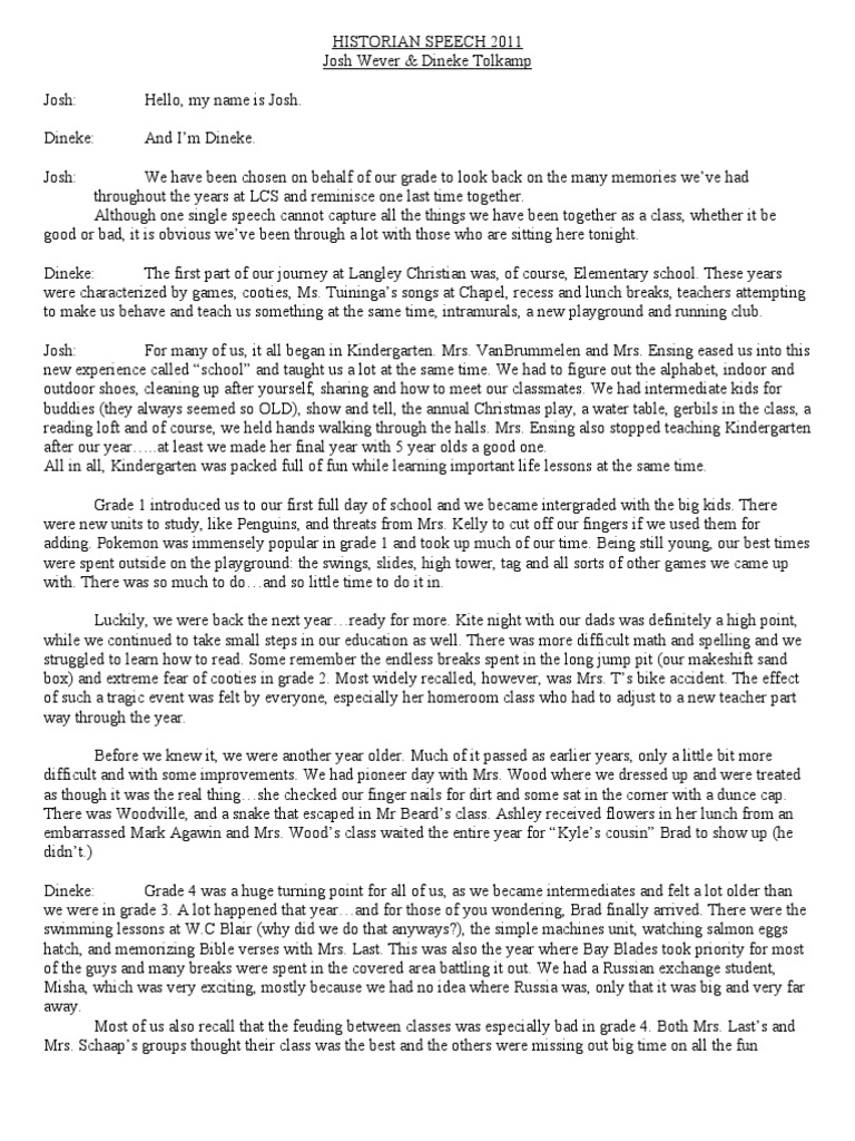 Historian Speech 2011 PDF