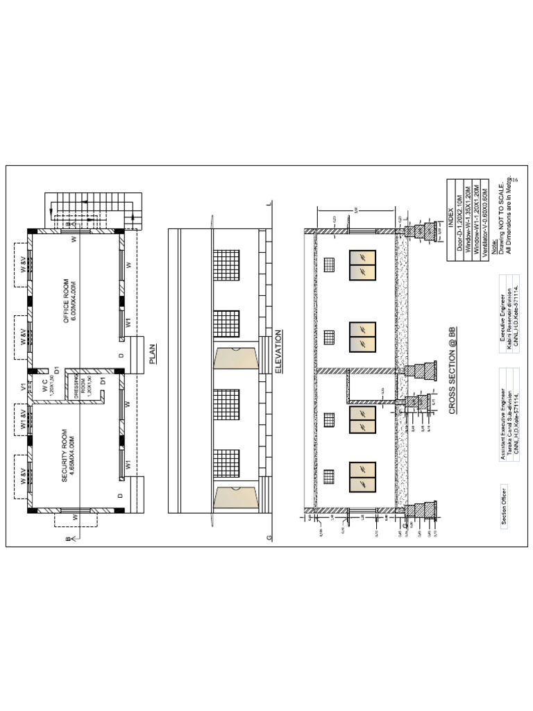 Security Building Drawing Taraka Dam | PDF