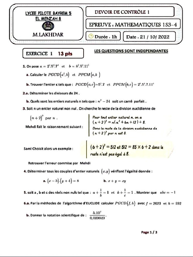 Dc1 Math Lpmenzah 1as | PDF