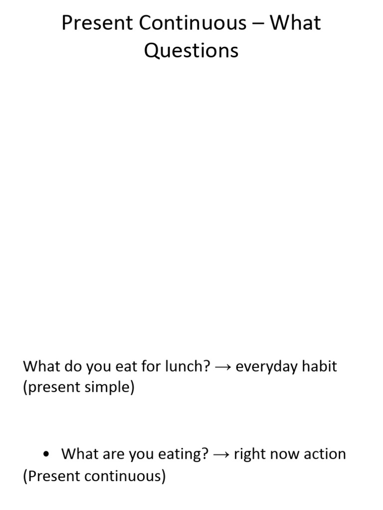 Present Continuous What Questions Adjusted-1 | PDF
