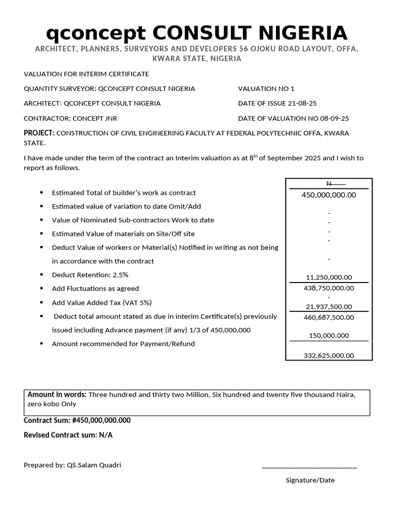Interim Valuation Report for FEDPOFFA | PDF