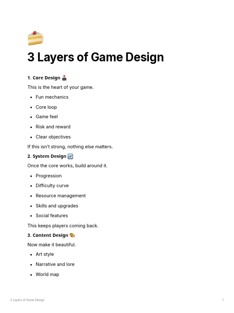 3 Layers of Game Design | PDF