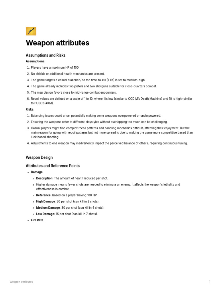 Weapon Attributes | PDF | Rifle | Sniper
