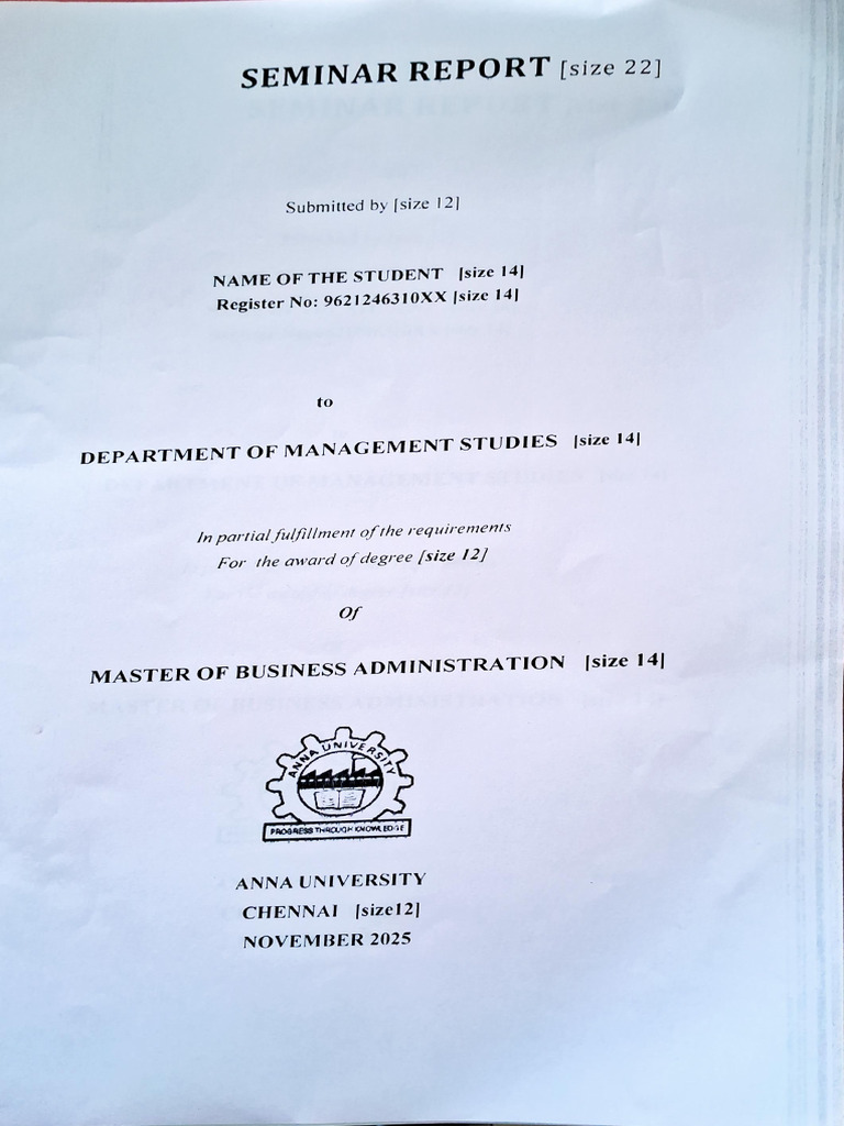 1ST Sem Seminar Report Format | PDF | Human Resource Management ...