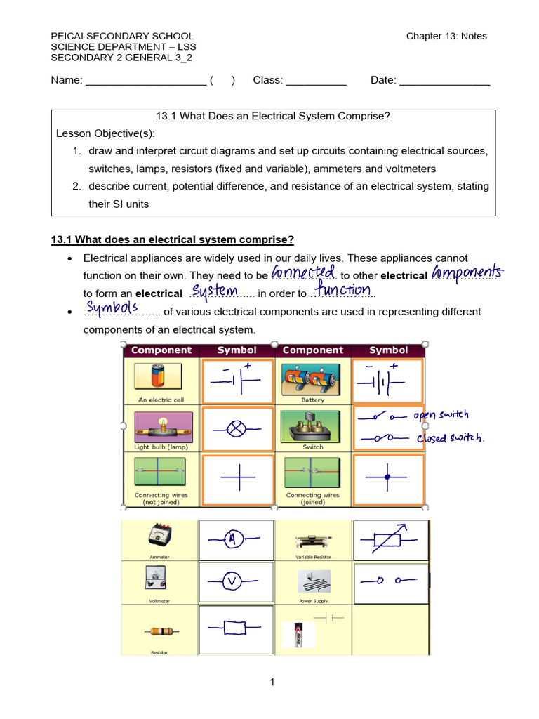Electrical Systems: Components & Effects | PDF | Voltage | Electric Current