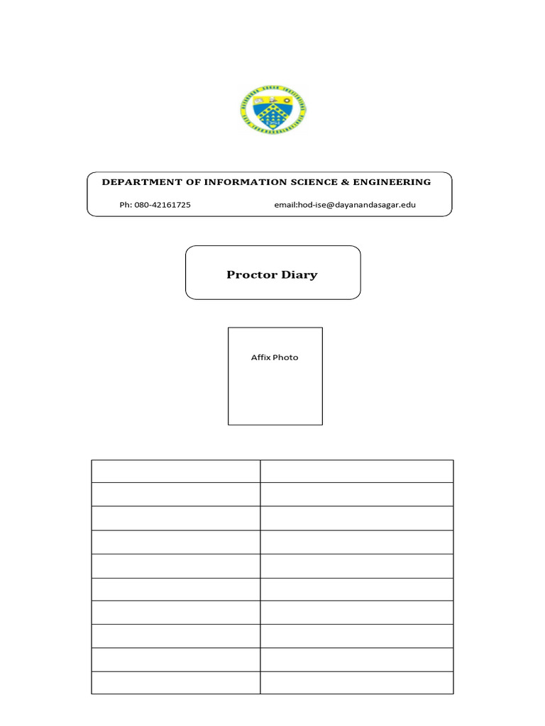 Proctor Diary and Student Guidelines | PDF