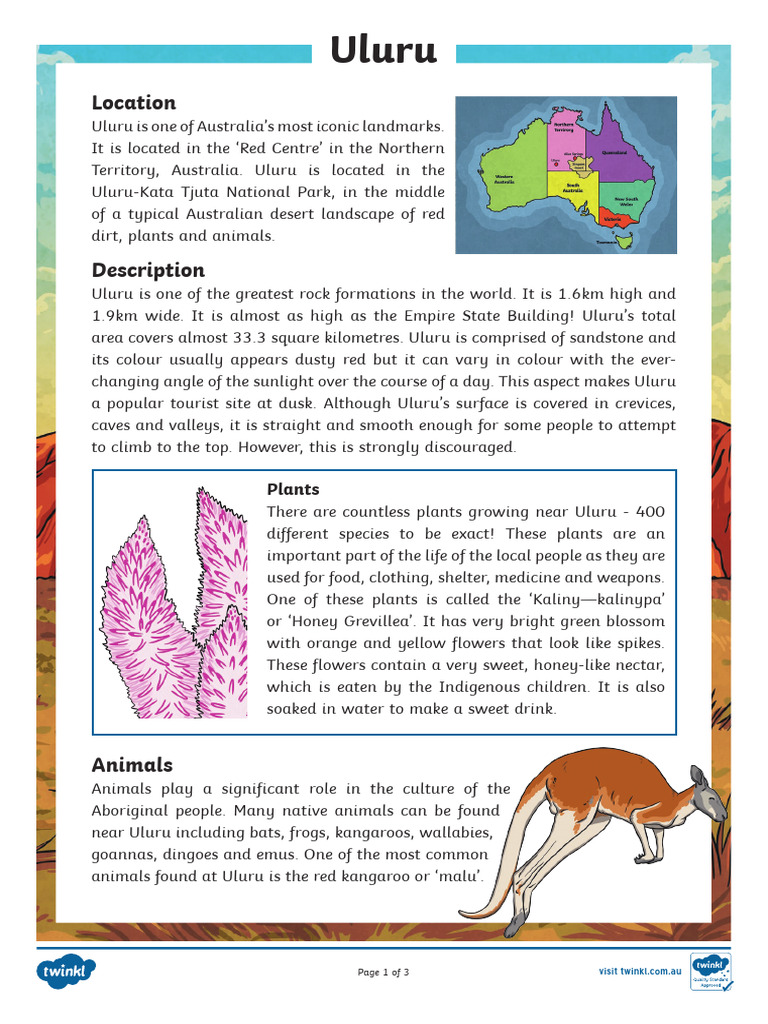 Au t2 e 3904 Uluru Upper Primary Fact File English - Ver - 1 | PDF