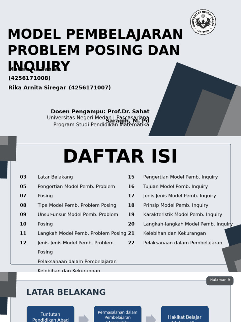 Model Pembelajaran Problem Posing dan Inquiry | PDF
