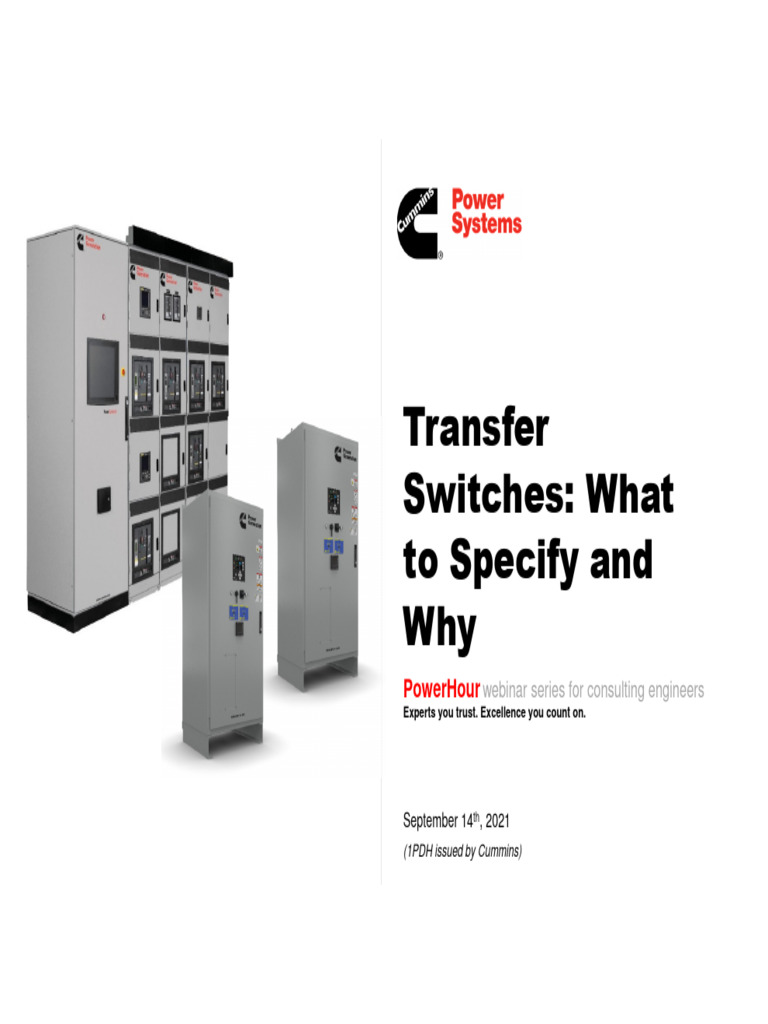 Transfer Switch Specifications Guide | PDF | Switch | Relay