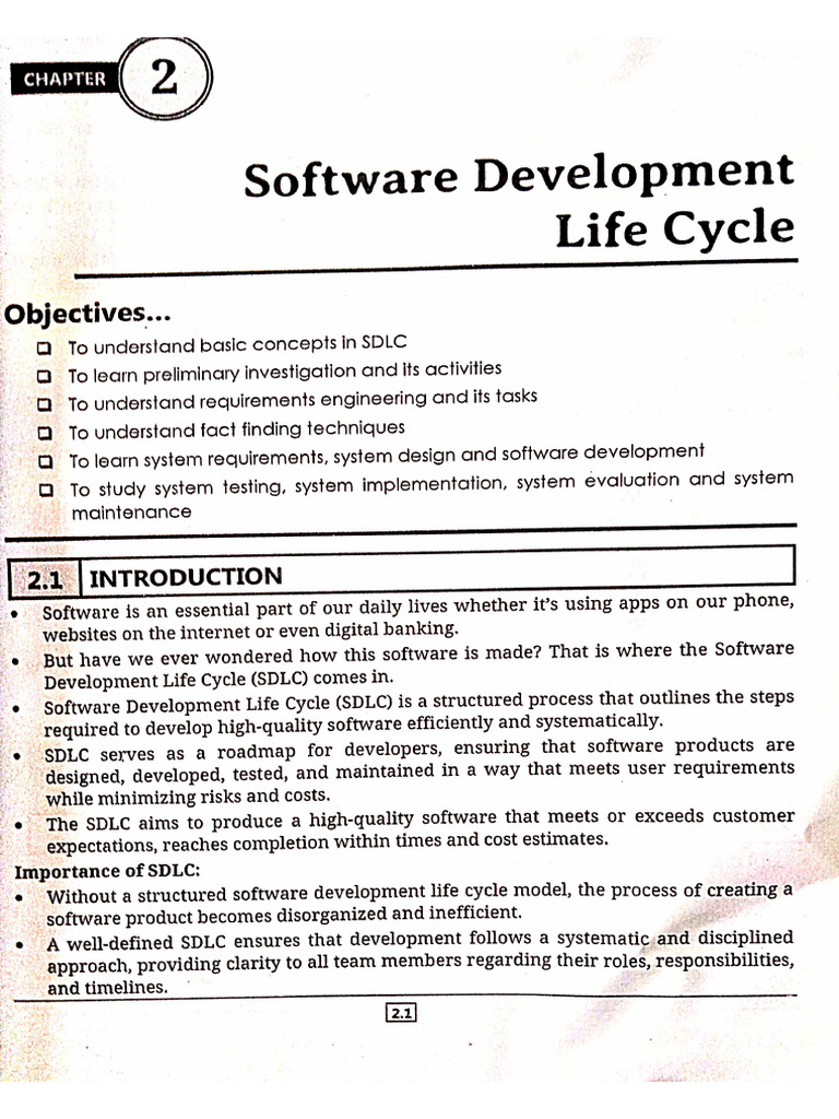 2) Software Development Life Cycle | PDF