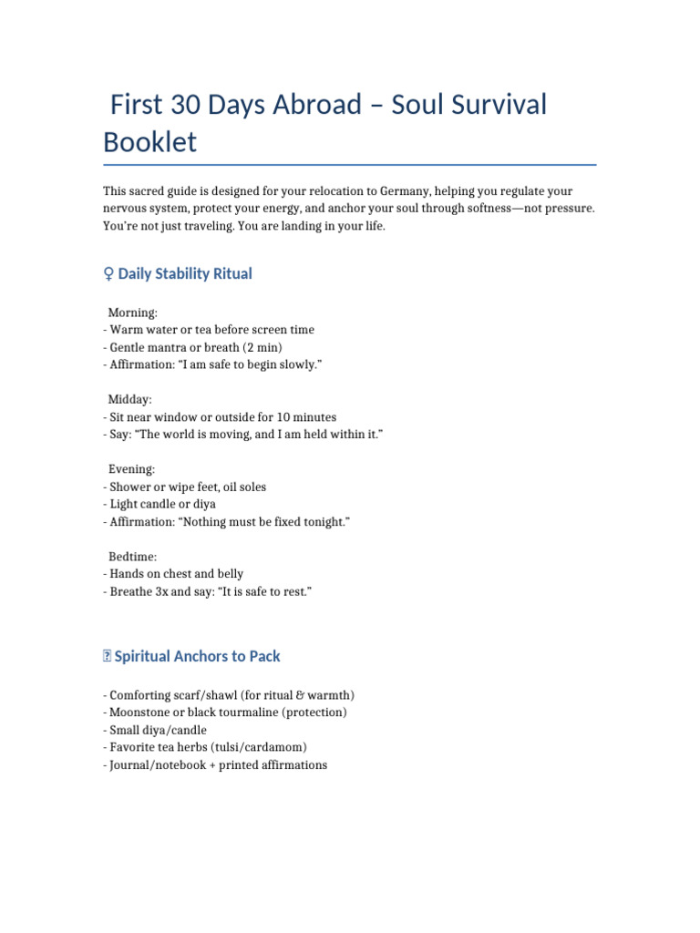 Soul Survival Plan Germany | PDF