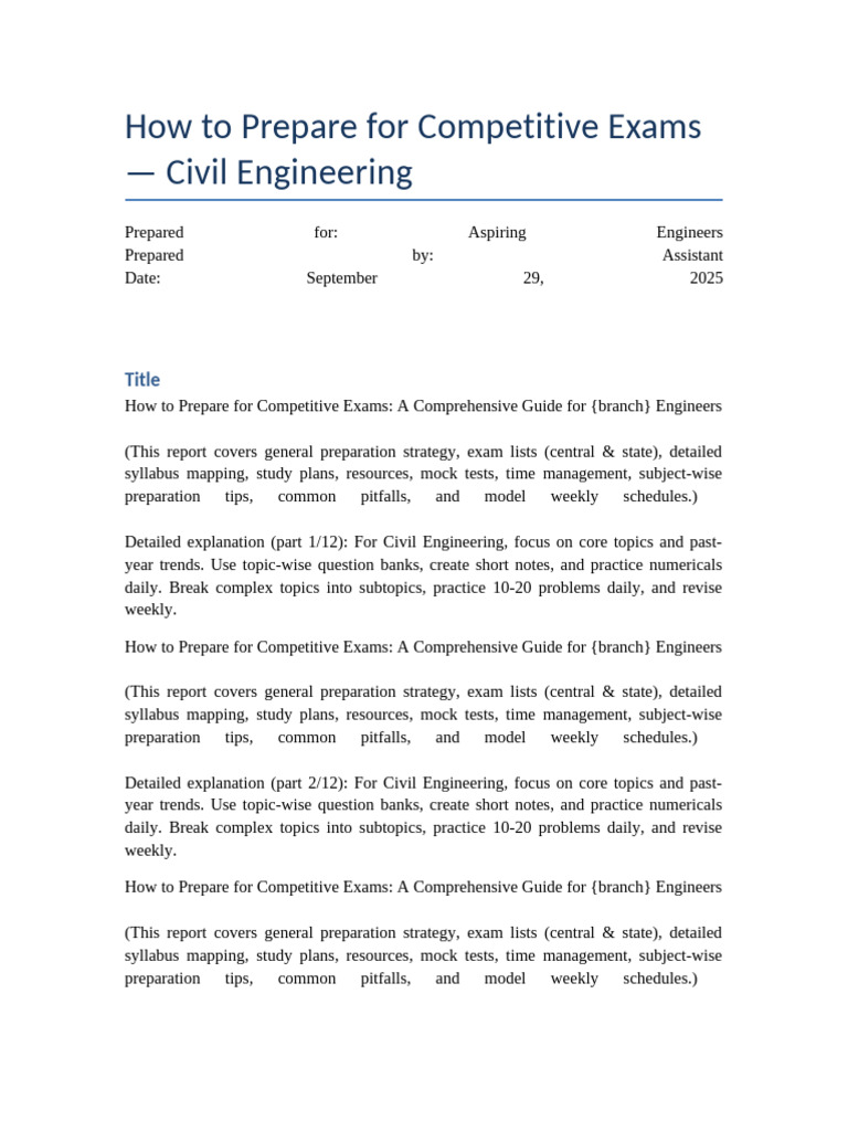 Civil Engineering Exam Prep Guide | PDF