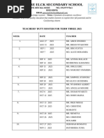 Term One 2026 Teacher Duty Rota | PDF