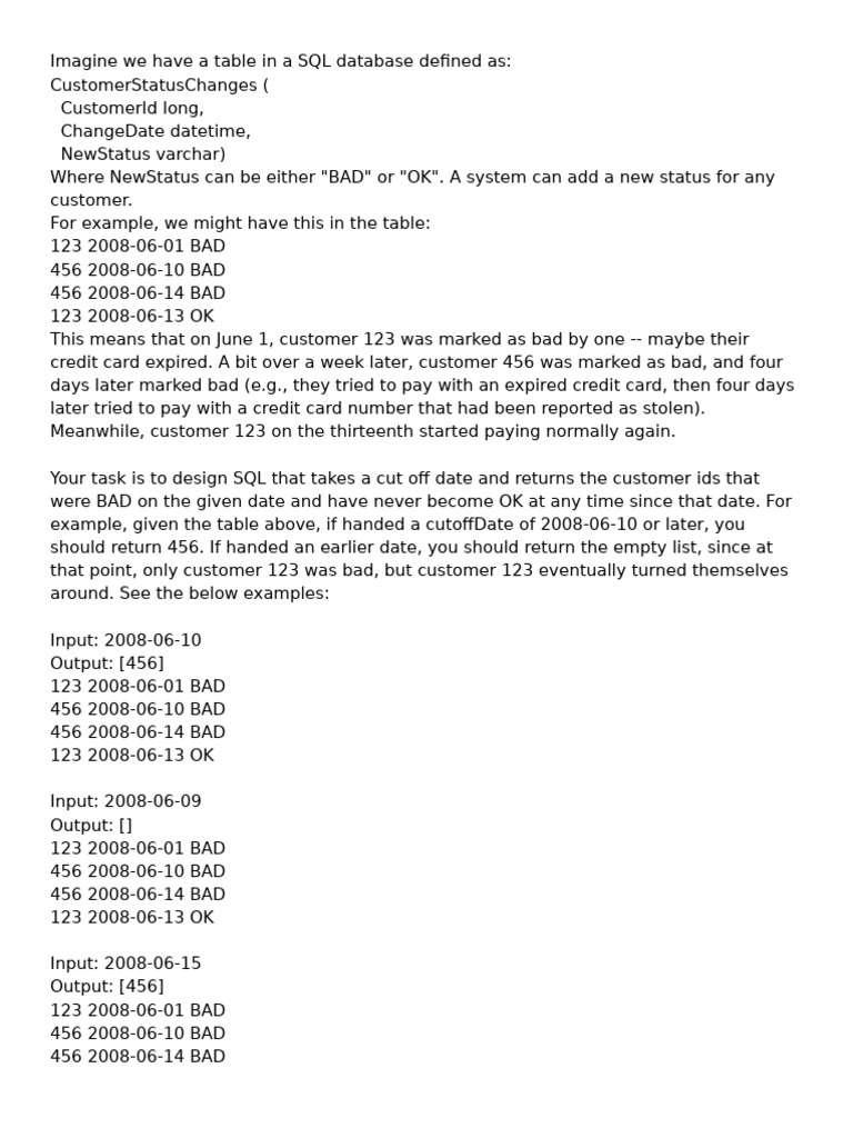 SQL Question - Google | PDF