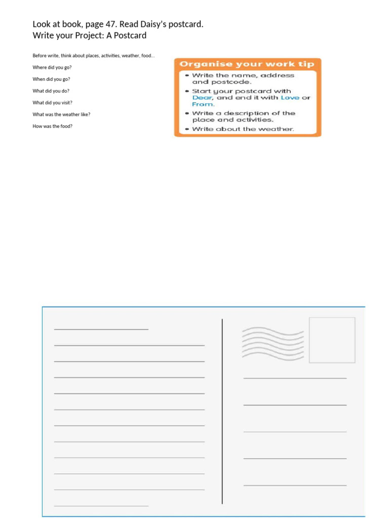 Write A Postcard | PDF
