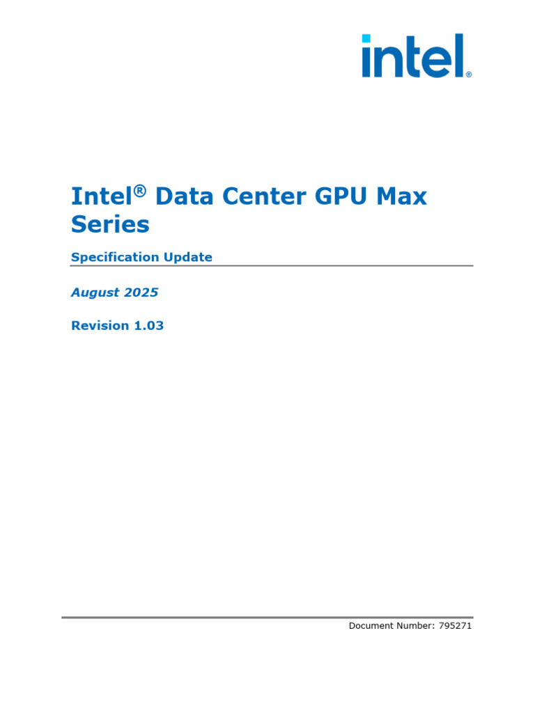 Intel Data Center GPU Max Series Update | PDF | Graphics Processing ...
