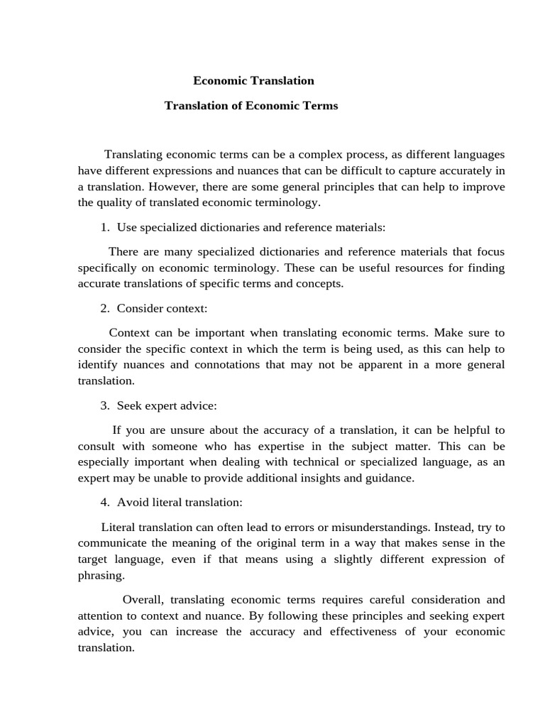 Principles of Economic Translation | PDF | Cost Of Living | Macroeconomics