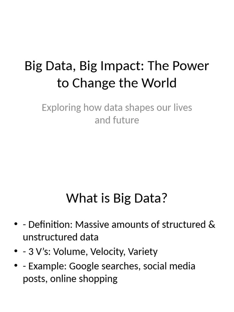The Impact of Big Data on Society | PDF
