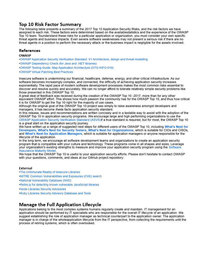 2017 Top 10 Application Security Risks | PDF | Information Technology ...