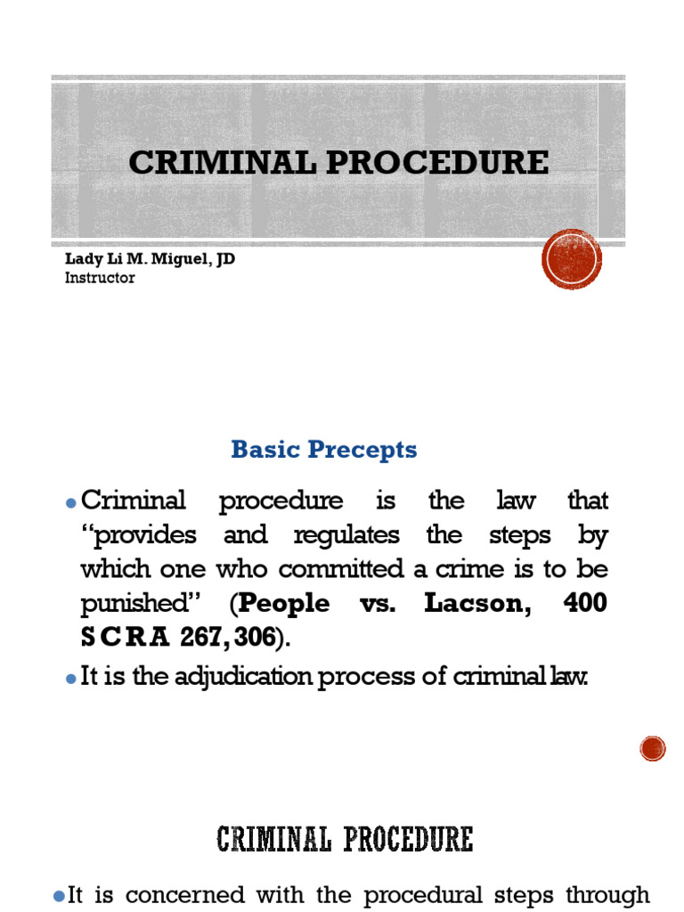 General Provisions Crim Pro | PDF | Arrest | Jurisdiction