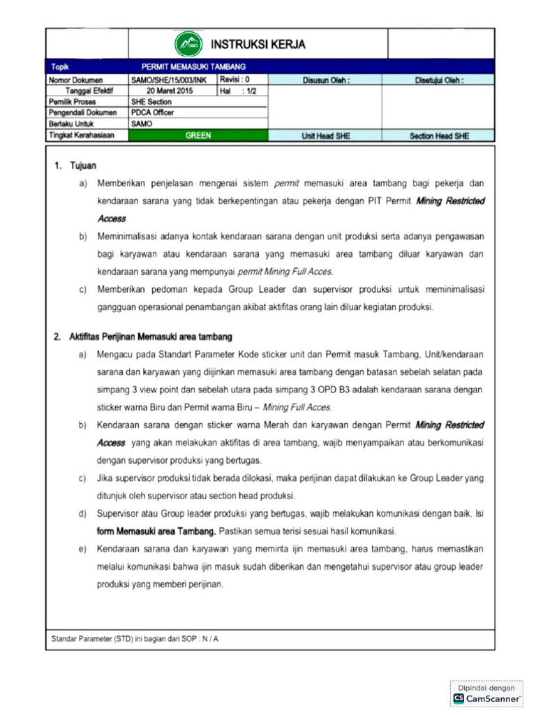 Intruksi Kerja | PDF