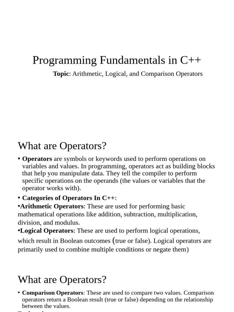 8.programming Fundamentals | PDF | Multiplication | Boolean Data Type