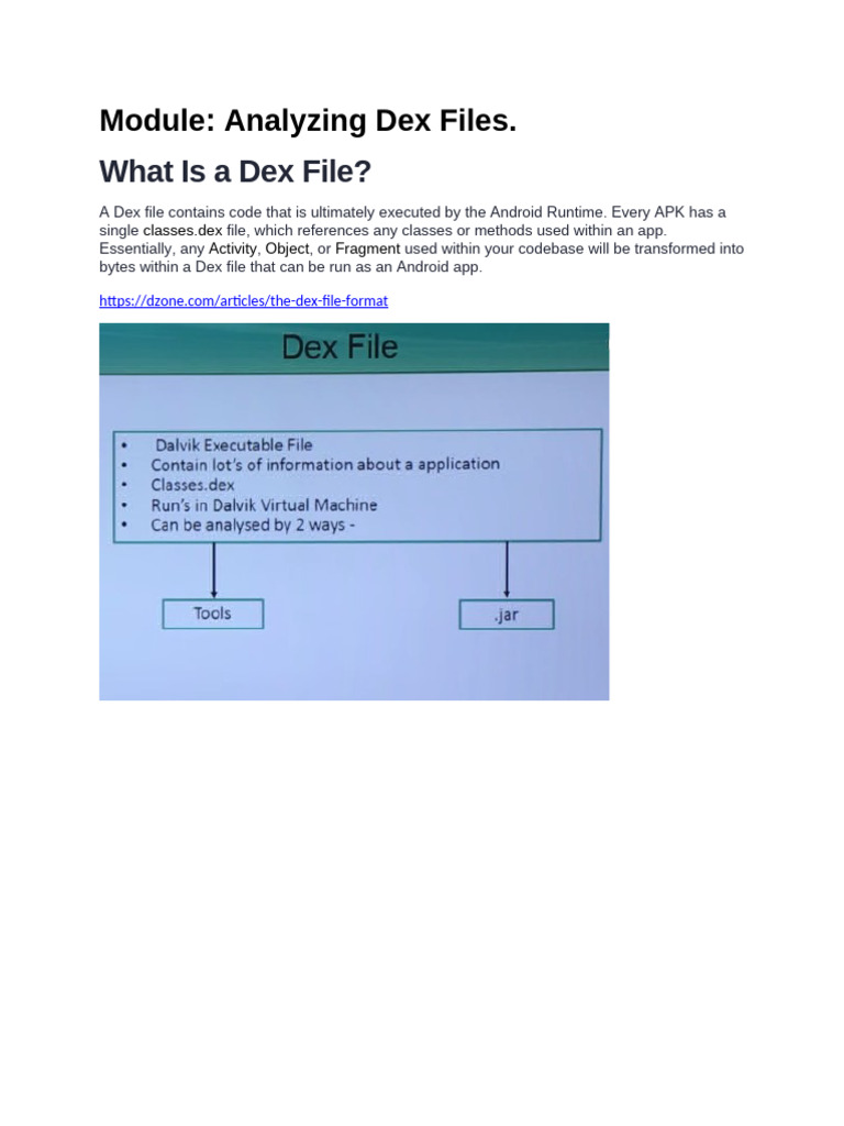 Analyzing Dex File Structure and Tools | PDF