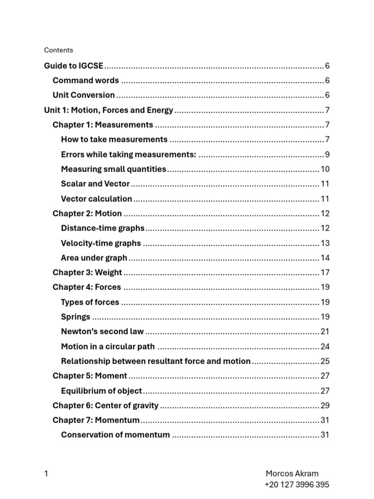 IGCSE Physics Comprehensive Guide | PDF | Velocity | Acceleration