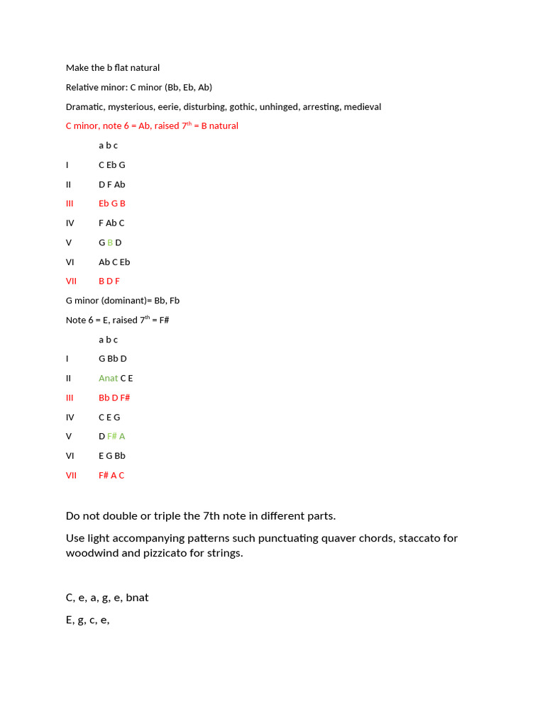 B Flat Natural Scale Guide | PDF
