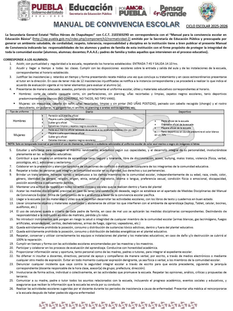 Manual de Convivencia Escolar 2025 | PDF | Escuelas | Educación primaria