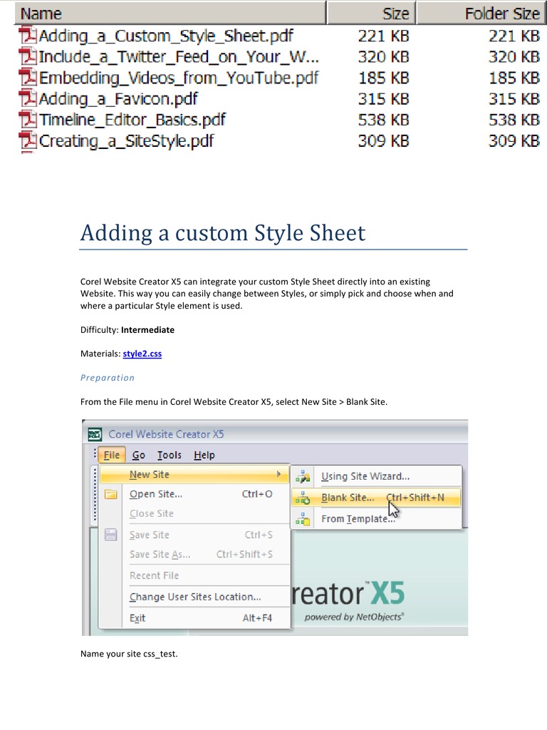 Corel Website Creator Tutorial PDF Twitter Websites