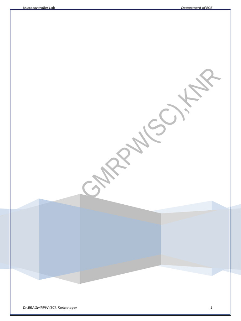 Microcontroller Programming Lab Manual | PDF | Microprocessor ...