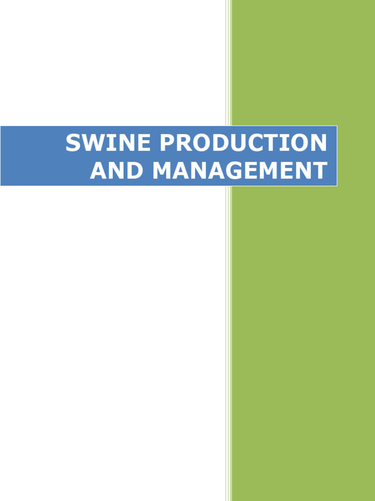 Swine Production and Management Overview | PDF | Pig | Nutrients